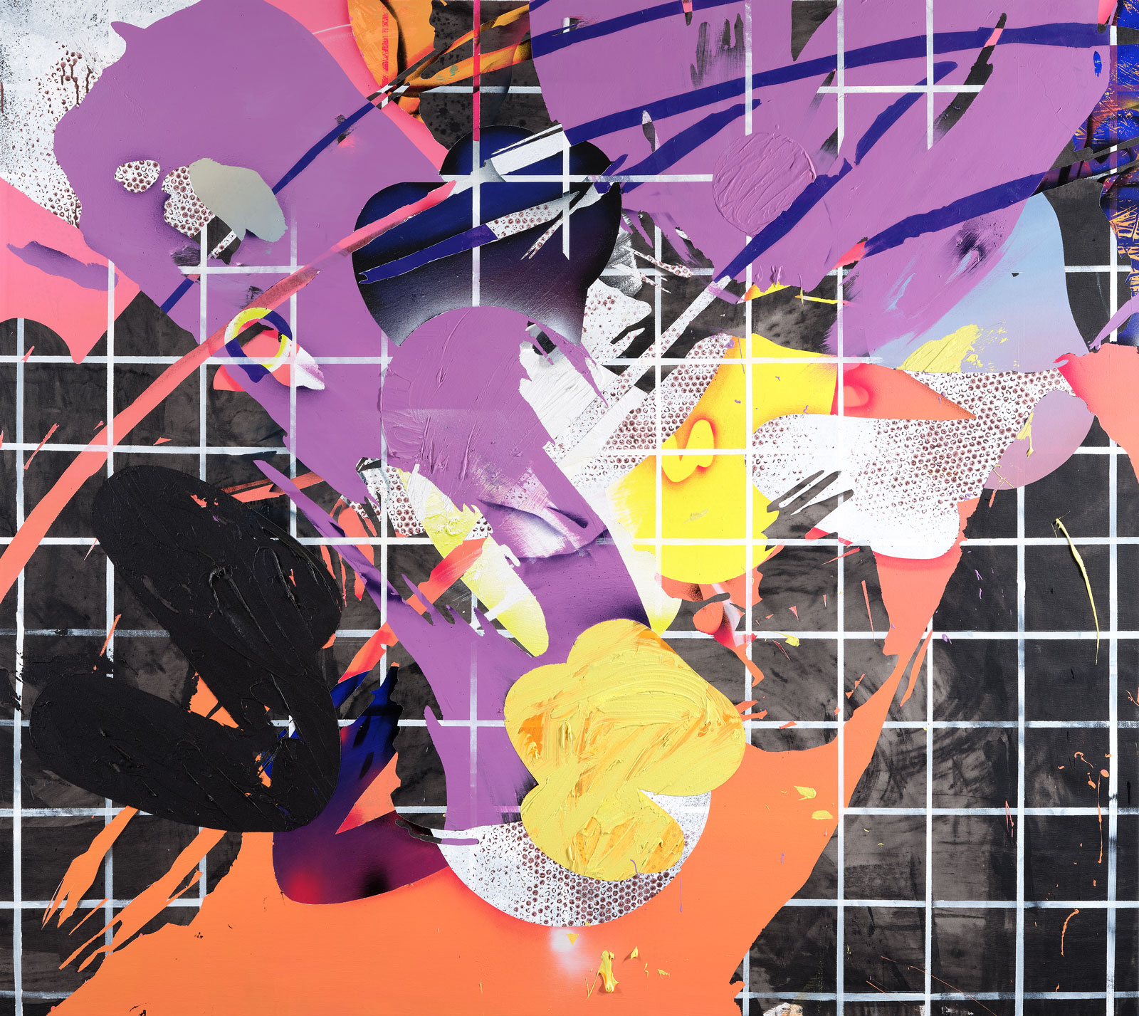 Malwin Faber, 21-007, 2021, oil, acrylic and spray paint on canvas, 170 × 190 cm
