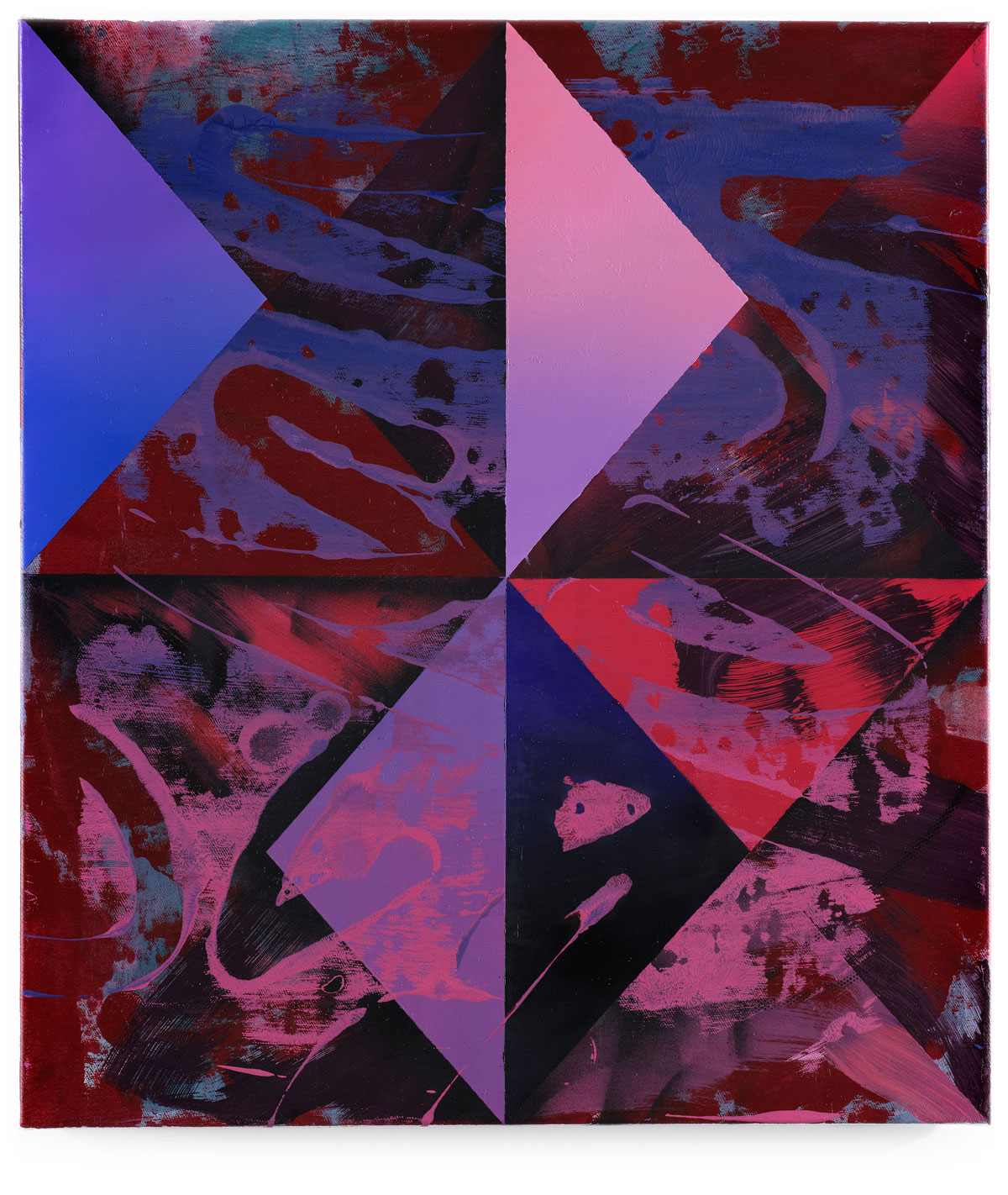 Malwin Faber, 22-009, 2022, oil, acrylic and spray paint on canvas, 80 × 70 cm