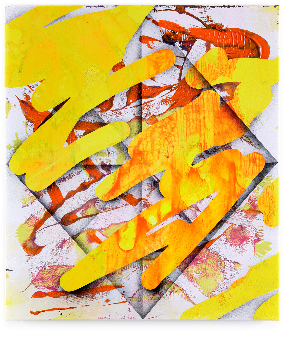 Malwin Faber, 22-010, 2022, acrylic and spray paint on canvas, 80 × 70 cm